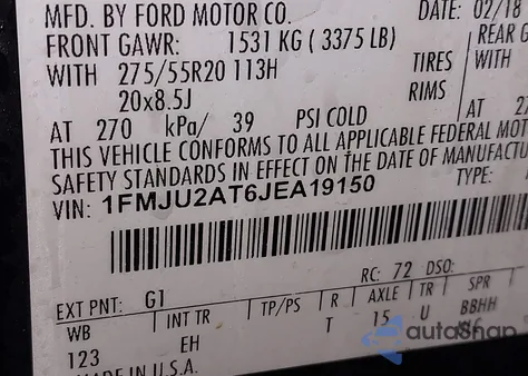 2018 Ford Expedition Limited из США, поврежденный, VIN 1FMJU2AT6JEA19150